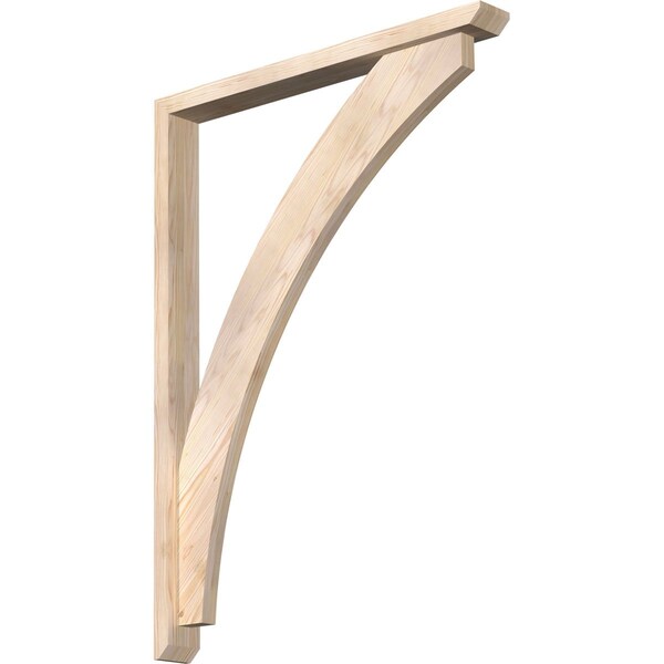 Ekena Millwork Thorton Slat Smooth Bracket w/ Offset Brace, Douglas Fir, 3 1/2"W x 32"D x 44"H BKT0402X32X44THR06SDF - main